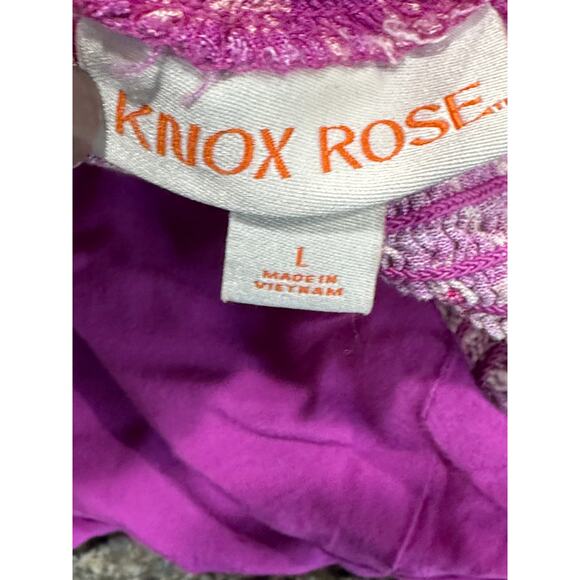 Knox Rose Jumpsuit Size L Purple Paisley Wide Leg Boho Strapless Bandeau Casual - Picture 6 of 7